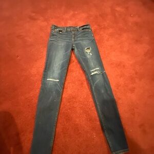 Women's Blue Distressed Jeans